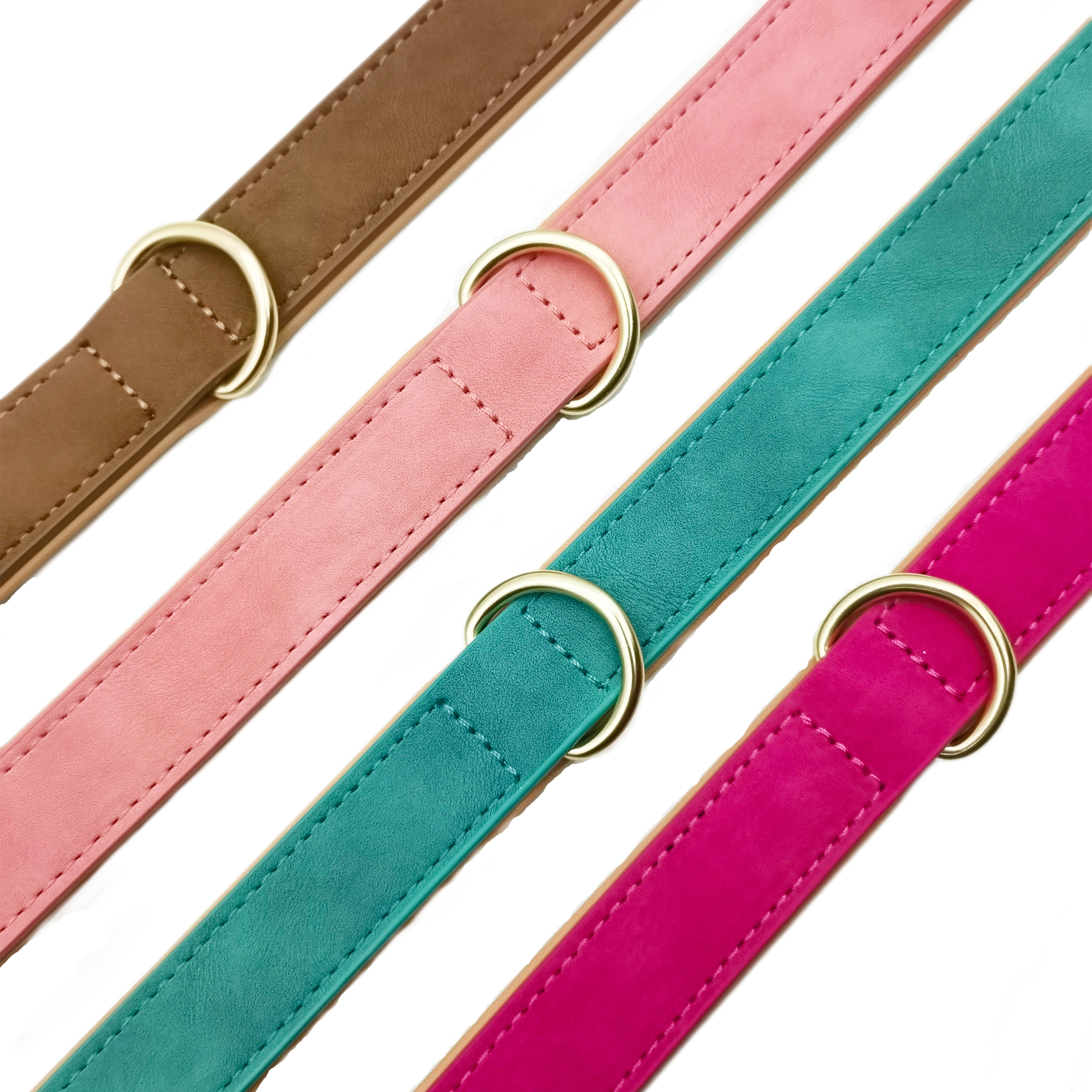 Jumpress Leather Dog Collar for Medium Dogs, Hot Pink photo 8