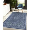 thumbnail image 4 of Vintage Decorative Rug, Bohemian Blossoming with Swirls and Curls Pattern Antique Nostalgic Vibes, Quality Carpet for Bedroom Dorm and Living Room, 6 Sizes, Indigo and Off White, by Ambesonne, 4 of 4