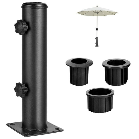 Patio Umbrella Stand for Patio Pier Outdoor Umbrella Base Deck Heavy Duty Iron Hand Turn Knob Umbrella Clip Umbrella Holder for Picnic Table