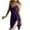 Purple, variant on Ohufall Women's Sleepwears Sexy Solid Satin Silk Full Slip Sleepshirt Light Comfy Side Split V-Neck Sleeveless Nightgown