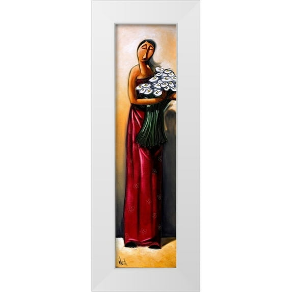 West, Ronald 11x32 White Modern Wood Framed Museum Art Print Titled - Tall Lady IV