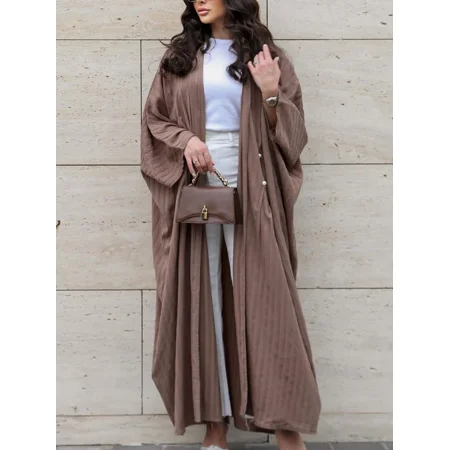 2024 Ramadan Keffiyeh Abaya Robe Kimono Palestinian Muslim Cardigan Open Abayas Women Dubai Islam Bat Sleeve Dress Kaftan