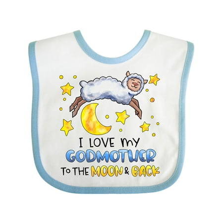 

Inktastic I Love my Godmother to the Moon and Back Cute Sheep Gift Baby Boy or Baby Girl Bib