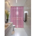 thumbnail image 2 of Gorgeous Home Line Hot Pink/White 1-Piece Geometric Voile Sheer Window Curtain Top Grommets 55"w x 95" L (S38), 2 of 5