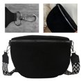 thumbnail image 3 of husxh Women Trendy Crossbody Bag Pu Leather Chest Bag Stylish Hobo Bag Solid Color Half Moon Crossbody Bag Adjustable Wide Strap Ladies Commuting Bag, 3 of 9