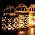 thumbnail image 1 of Electroplated Metal Birdcage Shape Tea Light Candle Wedding Candle Holder E-Rose Gold, 1 of 8