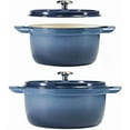 thumbnail image 2 of Trmontina 4-Quart and 6-Quart Enameled Cast Iron Round Dutch Ovens, 2-Pack (White), 2 of 14
