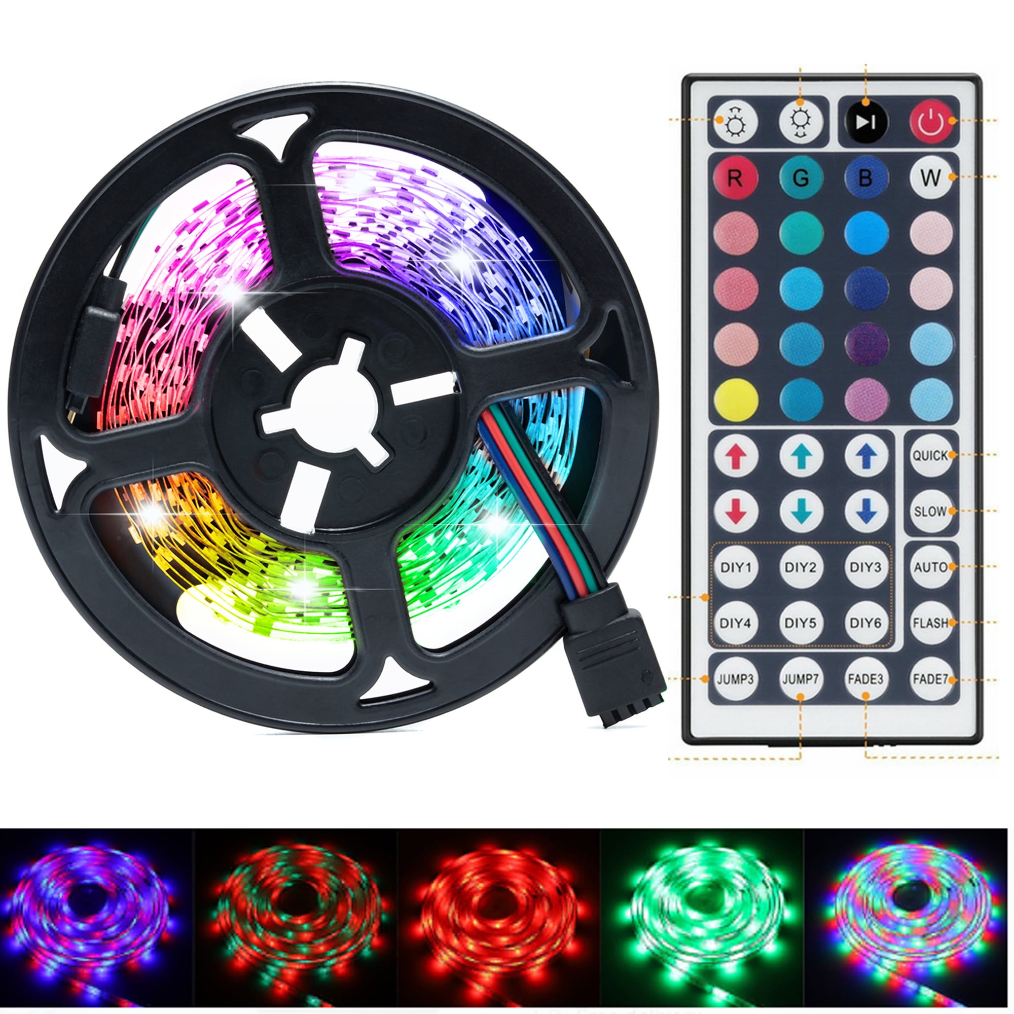 LELINTA 16.4ft/5M 300 Led Light Strip With Remote For Bedroom/ - Room Home Decor Led Strip Light Kit Multi-Color Changing RGB LED Light Strip