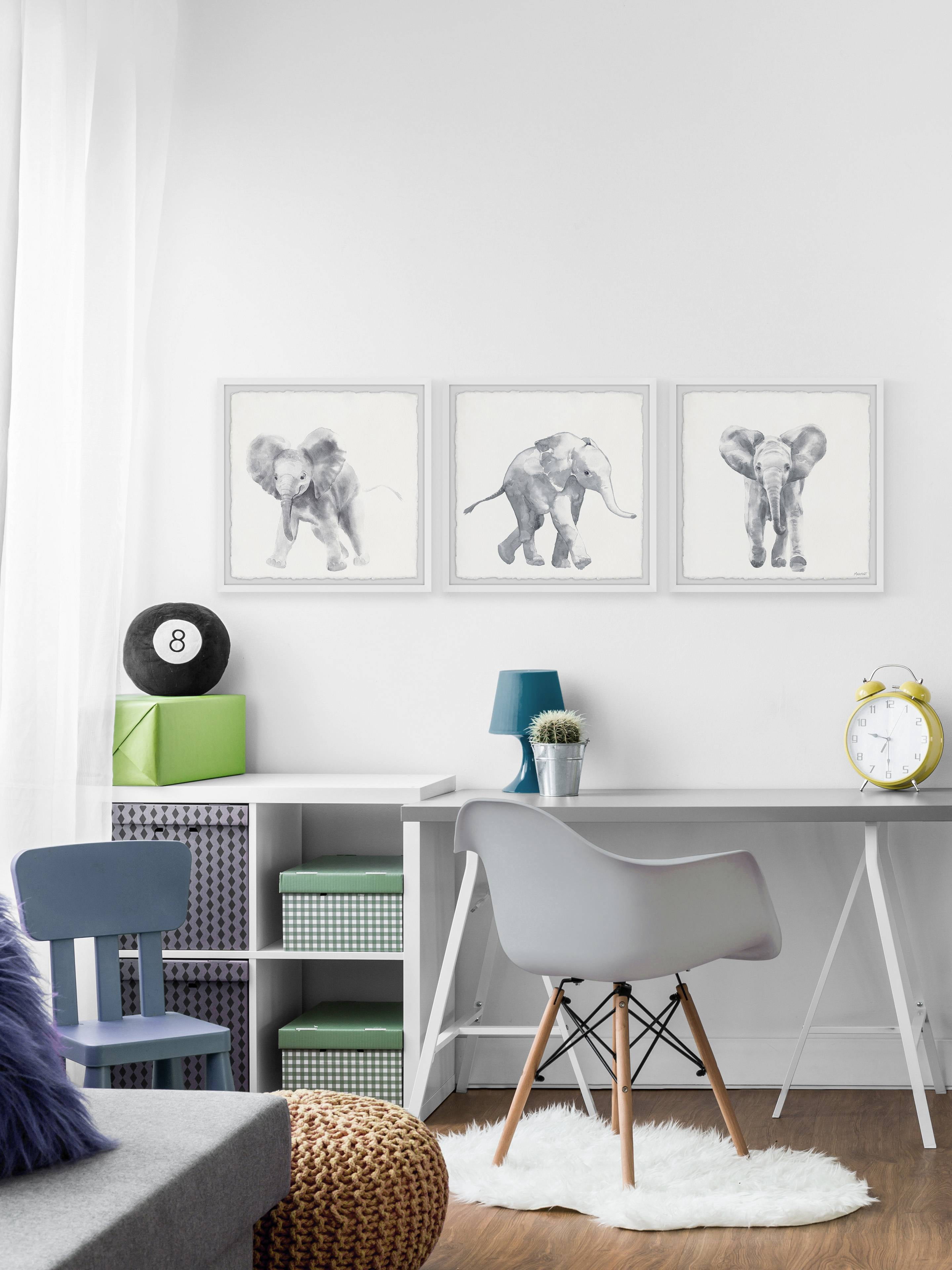 Marmont Hill Baby Elephant Walk Triptych