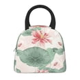 thumbnail image 3 of YFYANG Portable Waterproof Insulated Lunch Bag, Vintage Watercolor Lotus Pattern Reusable Cooler Bag / Picnic Bag for Adults Teens, 3 of 9