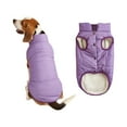 thumbnail image 2 of Warm Dog Winter Coat, Waterproof Windproof Pet Jacket with Soft Fleece Lining, Adjustable Vest for Small to Medium Dogs ,Purple XXL, 2 of 8