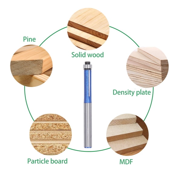 1/4" Shank Flush Trim Router Bit, Carbide Top Bearing For Smooth Wood Trimming  Chamfering