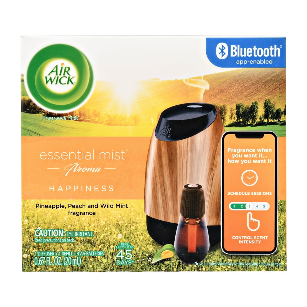 Air Wick Essential Mist Bluetooth Connected Diffuser (Starter Kit + Refill), Essential Oils