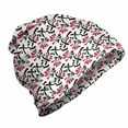 thumbnail image 1 of Botanical Unisex Beanie, Berries on Twigs Leaves, Hiking Outdoors, Dark Pink and Charcoal Grey, by Ambesonne, 1 of 1