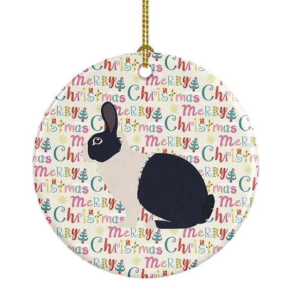 Dutch Rabbit Christmas Ceramic Ornament 2.8 in x 2.8 in