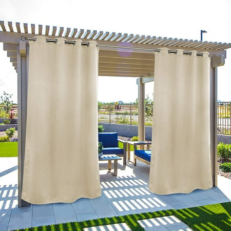 Outdoor Curtains For Patio Rustproof Grommet Waterproof Windproof Thermal Gazebo Set Of 2 Panels 52 X 84 Inch Beige Canada Outdoor Curtains For Patio Rustproof, Waterproof Outdoor Curtains Canada