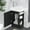Black, variant on WARMMUSE Bathroom Vanity with Ceramic Sink, 18.6" Bathroom Vanity Cabinet with 2 Tier Shelf, Toilet Paper Holder, Left or Right Installation Option, Gray
