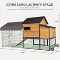 thumbnail image 5 of Ultimate Chicken Coop with Wheels - Spacious 85" Metal Frame Chicken House with Nesting Box and Leakproof Pull-on Tray - Chicken Tractor Portable & Waterproof, Perfect for Chickens!, 5 of 7