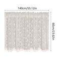 thumbnail image 3 of Qiopertar Lace Embroidery Valance Curtain, Semi Sheer Chiffon Fabric with Rod Pocket, White Embroidered Window Valance for Doors Bedroom Living Room, 3 of 7