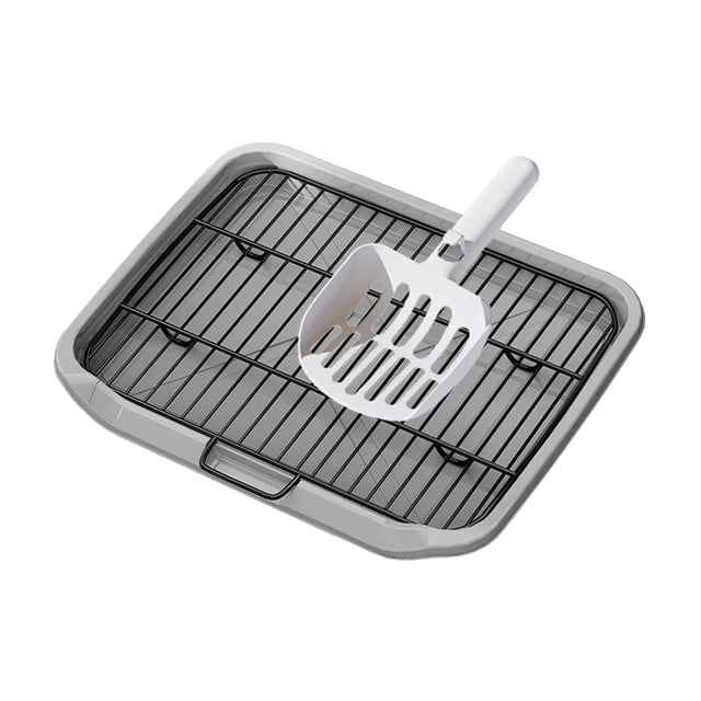 Bandejas para el entrenamiento de mascotas, orinal, orinal para perros gris con pala