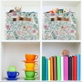 thumbnail image 6 of GZHJMY Watercolor Leaves Flowers Foldable Canvas Storage Bin, Sturdy Fabric Storage Basket with Handles, Storage Cube Box for Organizing Shelf Nursery Toy Closet 1PCS#1127, 6 of 7