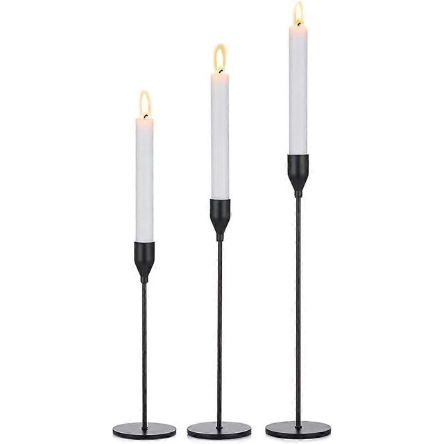 Candelabros Candelabros Candelabros negros Candelabros para centro de mesa, Candelabros cónicos Juego de 3 para bodas, cenas, centros de mesa de fiesta