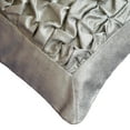 thumbnail image 2 of Decorative Silver 26"x26" (65x65 cm) Euro Size Shams, Jacquard Textured, Knotted Foil & Pintucks Euro Shams For Sofa, Solid Color Pattern Modern Style - Aluminum Foil, 2 of 3
