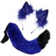 thumbnail image 3 of Cola de piel sintética perfecl Diadema suave peluda pinzas para el cabello para niñas adolescentes cosplay cumpleaños vacaciones Azul negro, 3 of 7