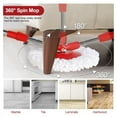 thumbnail image 6 of Spin Mop and Bucket with Wringer Set, 360° Spinning Mop Bucket System with 3 Microfiber Mop Replacement Heads and 61" Stainless Steel Adjustable Handle for Floor Cleaning (20QT), 6 of 7