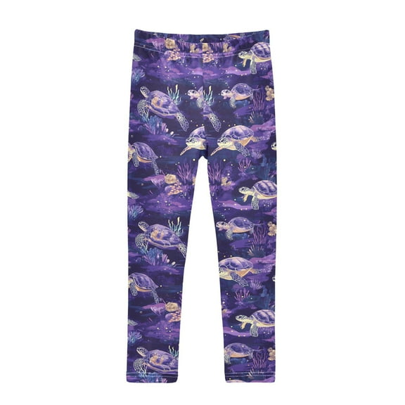 joogoo Girls' Leggings Turtles Purple Yoga Pants 6T