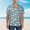 thumbnail image 2 of Fotbe Farm Birds Hawaiian Shirt for Men Unisex Summer Beach Casual Short Sleeve Cotton Linen Button Down Shirts-X-Large, 2 of 5