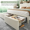thumbnail image 6 of EnHomee King Size Bed Frame with 2 Drawers & 2-Tier Storage Shelf Upholstered Bed Frame with Headboard & Storage & LED Lights & Charge Station, Beige, 6 of 10