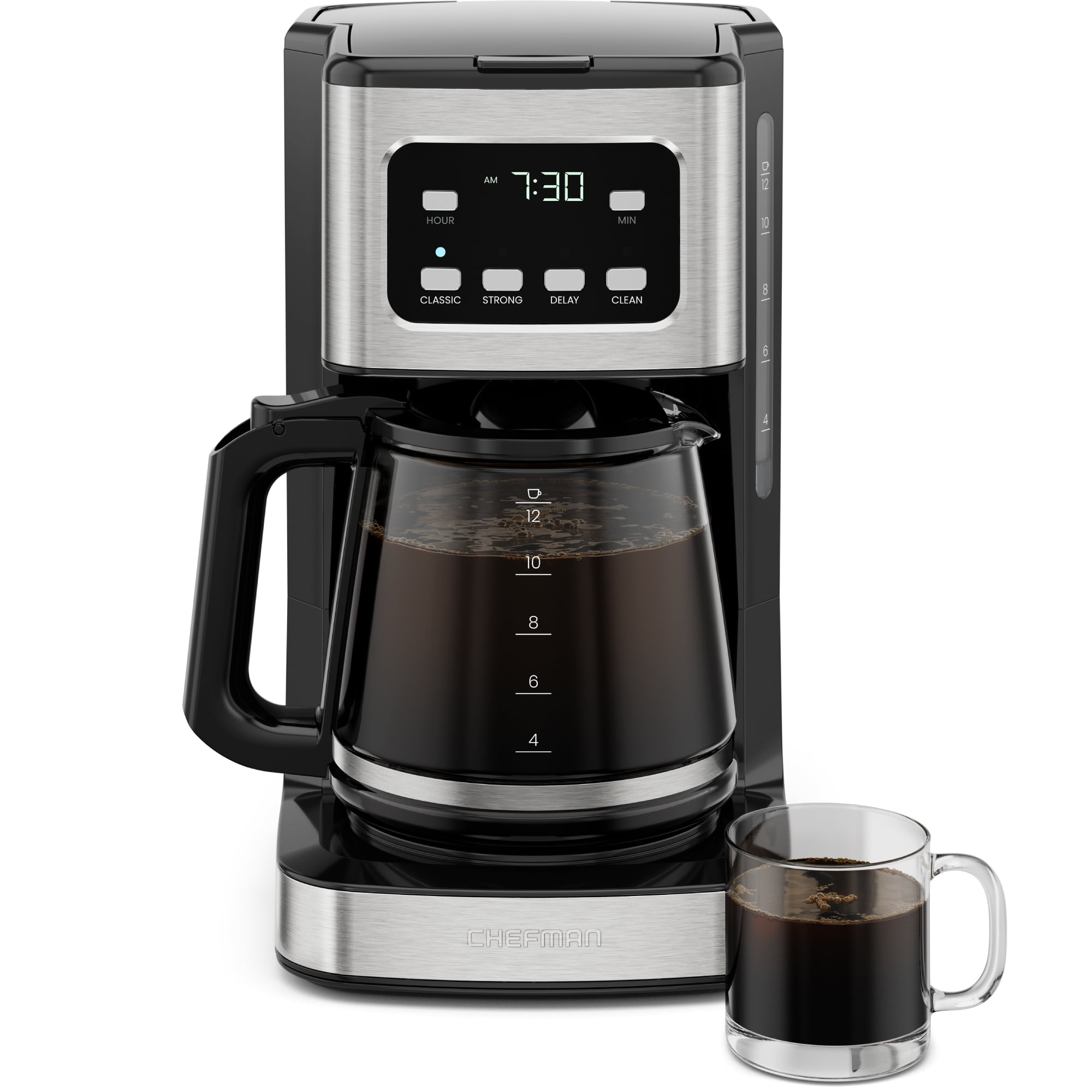 Chefman 12-Cup Programmable Coffee Maker – Stainless Steel