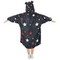 thumbnail image 2 of FORMRS Wearable Blanket Hoodie with Sleeves for Kids Cozy Flannel Sweatshirt, Blue Stars Pattern, 2 of 7