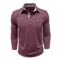 thumbnail image 4 of Men's Casual Long Sleeve Shirts Button Classic Collared Shirt Work Dressy Stylish Golf Shirt with Pocket, 4 of 7