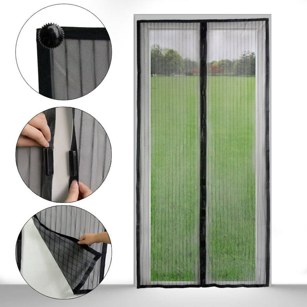 Mosquito Mesh Screen Door Heavy Duty Mesh & Hands Free Magic Closer Walmart