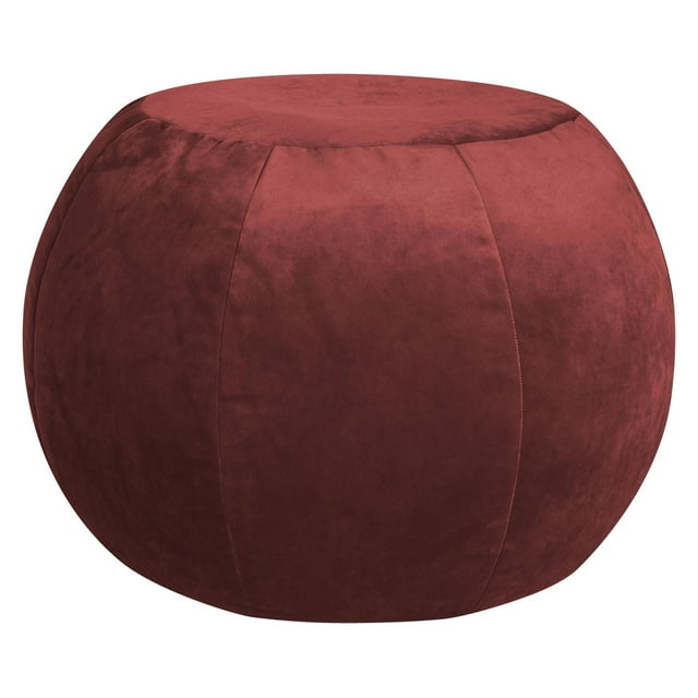 Pouf Plump en velours masala moelleux – Pouf rond surdimensionné avec revêtement en velours ultra-doux et rembourrage en billes de polystyrène pour salon, chambre ou bureau