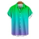 thumbnail image 3 of Camisas de Manga Corta de Botón para Hombre, Blusa de Moda Casual de Impresión de Gradiente de Cuello de Vuelta Hecha de 95% Poliéster 5% Spandex para el Verano, Camisas de Verano para Hombre, 3 of 4