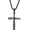 Black with chain, variant on Unisex Stainless Steel Creative Hip Hop Hollow Sport Baseball Engravd Letter SOFTBALL Cross Pendant Amulet Crucifix Necklace