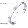 thumbnail image 2 of Stainless Steel Mens Cuff Bracelet,4MM+6MM Steel Bracelet,Retro Silver Open Bracelet,Bracelet with Adjustable Opening,Lightweight Bracelet for Valentine's Day, 2 of 6