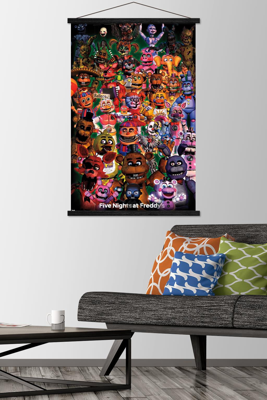 Five Nights at Freddy's - Ultimate Group Wall Poster with Wooden Magnetic Frame, 22.375" x 34"