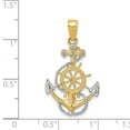 thumbnail image 4 of Real 14kt Two-Tone With Rhodium Anchor With Rope Pendant; for Adults and Teens; for Women and Men, 4 of 4
