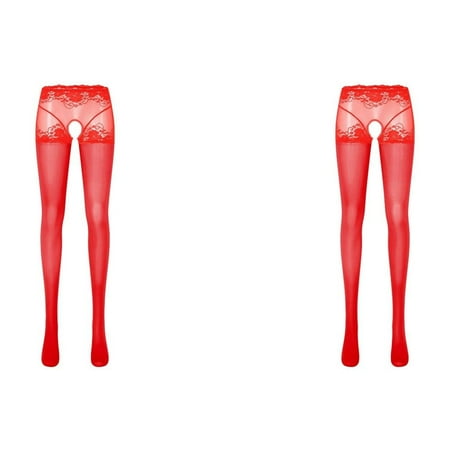 2 Pack Womens Oil Glossy Crotchless Pantyhose Stockings Stretchy Tights Sports Lingerie Leopard Lingerie Women Christmas Lingerie Dress Silk Bodysuit Lingerie for Women Lace Maternity Lingerie Lin