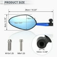 thumbnail image 4 of Unique Bargains 1 Set Universal Motorcycle Rear View Mirrors Adjustable Bar End Side Mirrors Mount M8/M10 Black Blue Aluminum Alloy Aluminum Prismatic Shape, 4 of 7