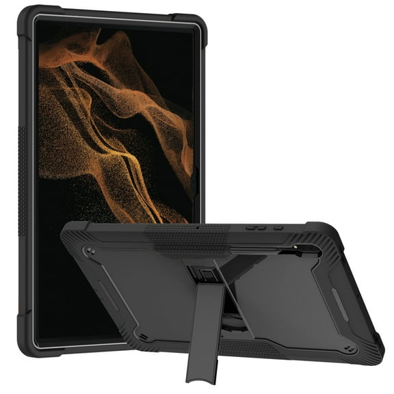 Case For Apple iPad Pro 12.9 inch (2021) Tough Tablet Strong with Kickstand Hybrid Heavy Duty High Impact Shockproof Protective Stand Tablet Cover [ Black ]