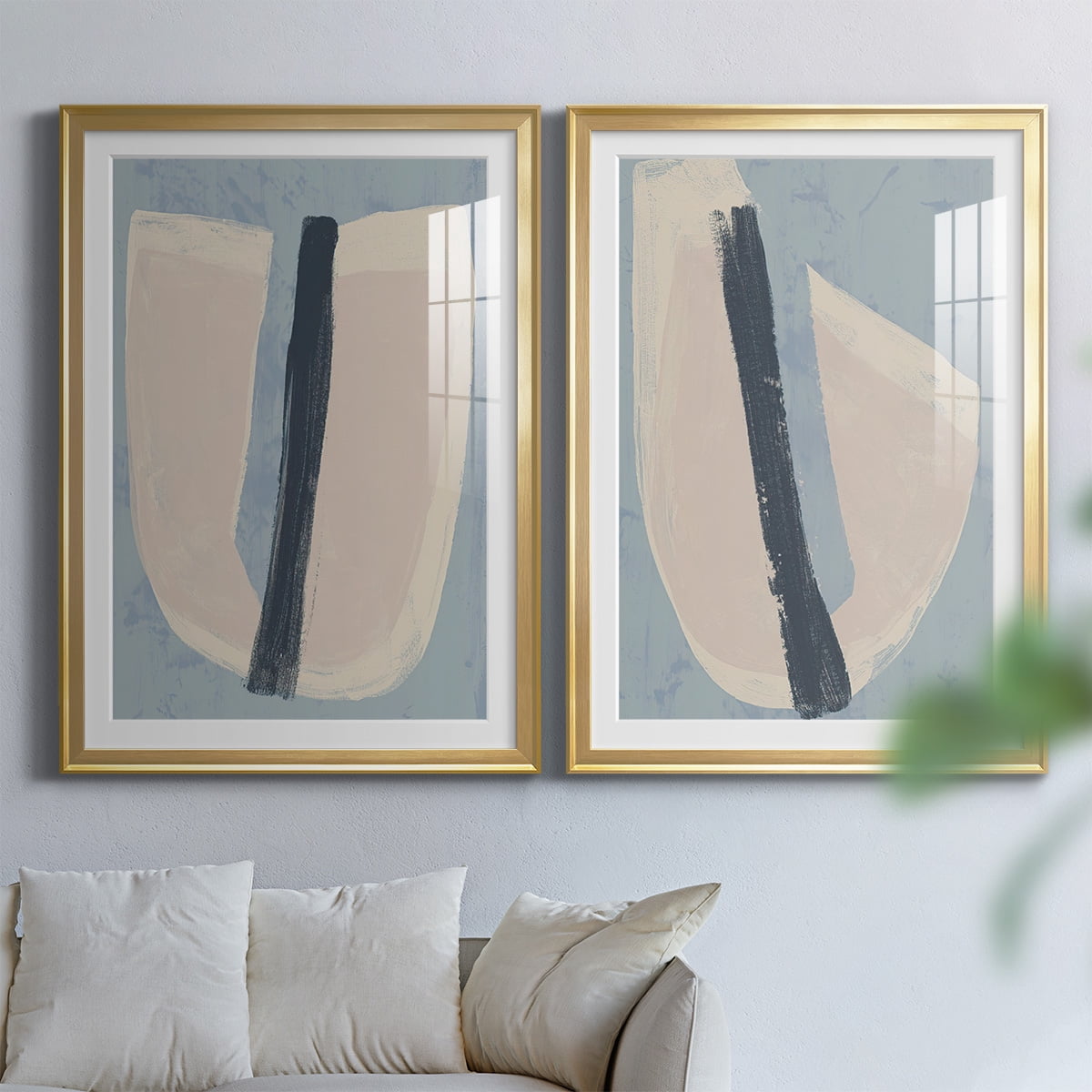 Wexford Home Paper Slice I Premium Framed Print, 18.5" x 24.5" - Ready to Hang, Gold (Set of 2)