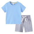 thumbnail image 4 of NIEWTR Baby Toddler Boy Clothes Summer Outfits 6 12 18 24 Months Patchwork Short Sleeve T Shirt & Shorts Sets with Pockets For 2t 3t 4t 5t 6t Children's Day Gift 2PCS Set ,12-18 Months, 4 of 4