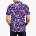 thumbnail image 3 of Balery colorful Skull butterfly flower1 Printed Men’s Short Sleeve Polo Shirt, Midweight Men's Shirt,Golf Polo shirts -3X-Large, 3 of 8