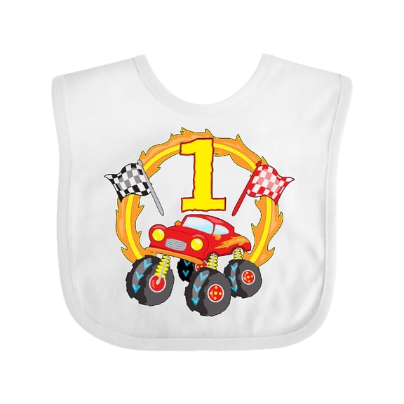 Inktastic Monster Truck 1st Birthday Boys or Girls Baby Bib