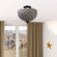 thumbnail image 3 of Black and White Tiffany Style Two Light Semi Flush Ceiling Lamp, 3 of 3